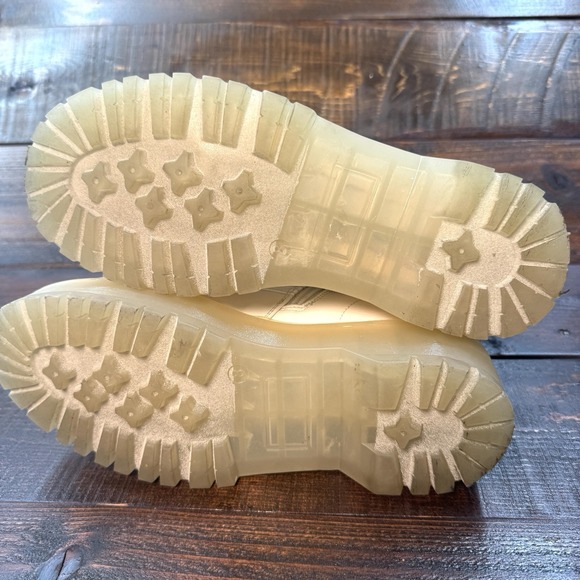 Steve Madden Rubber Platform Lug Sole Bettyy Combat Boots White Women's Size 8 - Picture 10 of 14